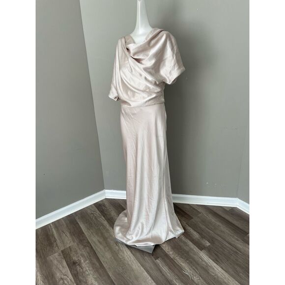 NWT AMSALE Pryce Off-the-Shoulder Column Dress Size 10 $495 - Picture 6 of 9